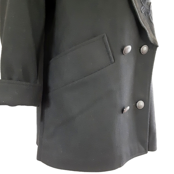 VTG DAVID BENJAMIN Double Breast 100% Wool Wide Suede Trim Collar Coat - Picture 8 of 12